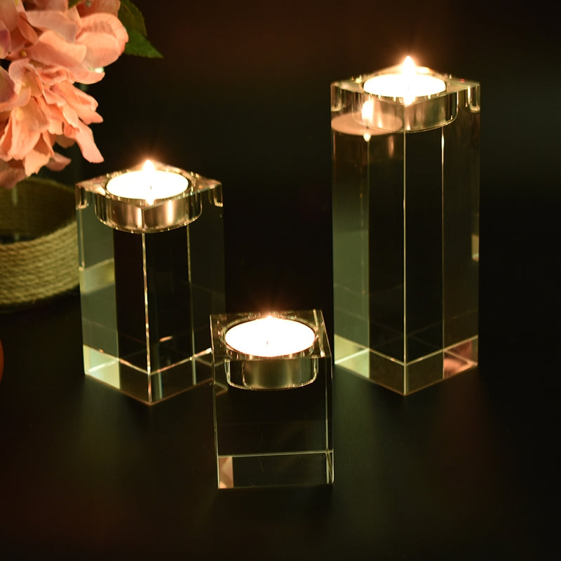 Minimalistische Kristall-Kerzenständer
