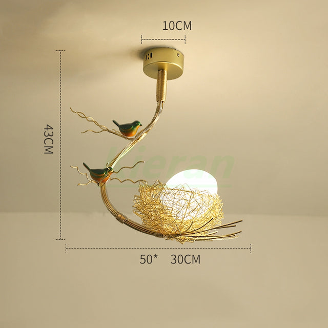 Moderne Vogelnest Glas Led Deckenleuchte