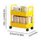 Vielseitiger 2-stufiger mobiler Bücherregalwagen mit Rollen, kleiner Wagen, Bücherspeicher, Stifthalter, Organizer, Schlafzimmer, Wohnzimmer