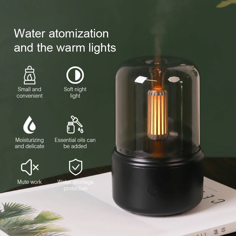Tragbarer Mini-Aroma-Diffusor USB-Luftbefeuchter mit ätherischem Öl und Nachtlicht