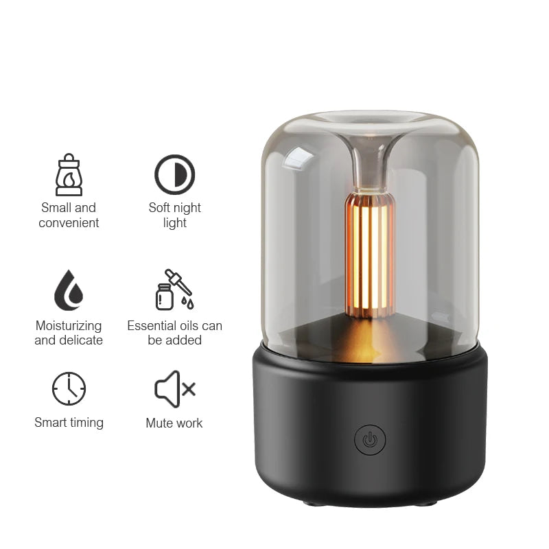 Tragbarer Mini-Aroma-Diffusor USB-Luftbefeuchter mit ätherischem Öl und Nachtlicht
