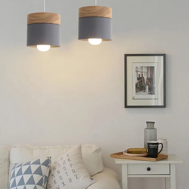 Nordic Minimalist LED Anhänger Licht Schmiedeeisen Holz Kronleuchter Moderne Hängelampe Wohnkultur Glanz für Esszimmer Küche