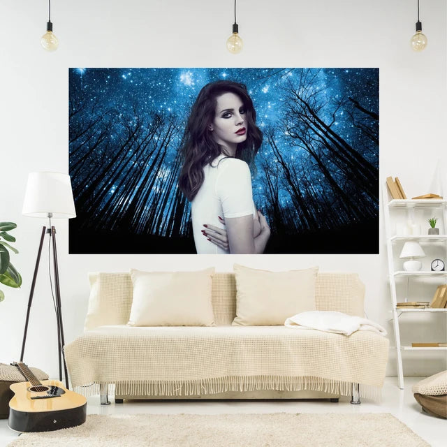 Lana Del Rey Poster Tapestry Wanddekoration - Raucherin - Ästhetisches Schlafzimmer oder Zuhause zur Dekoration