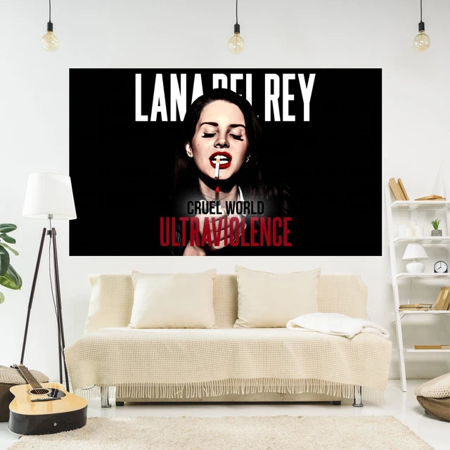 Lana Del Rey Poster Tapestry Wanddekoration - Raucherin - Ästhetisches Schlafzimmer oder Zuhause zur Dekoration