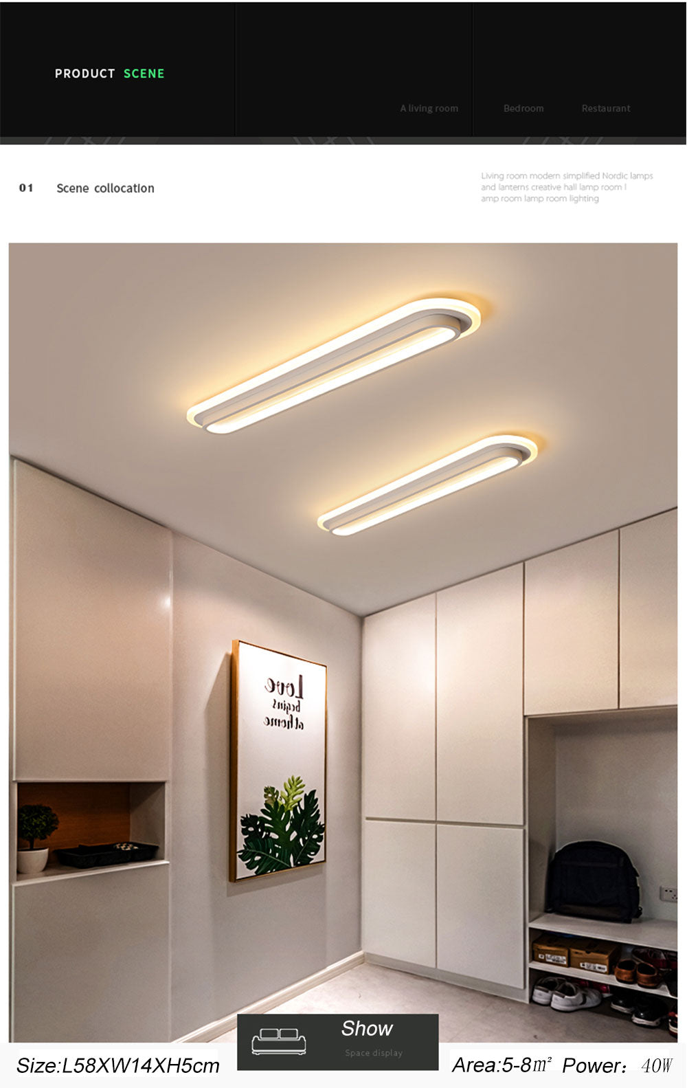 Moderne LED-Deckenleuchten für den Korridor