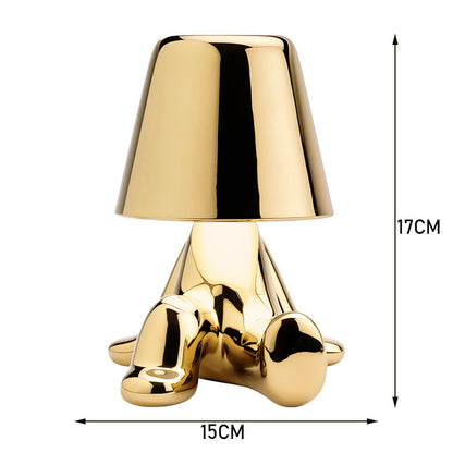 Kleine goldene Mann Tischleuchte